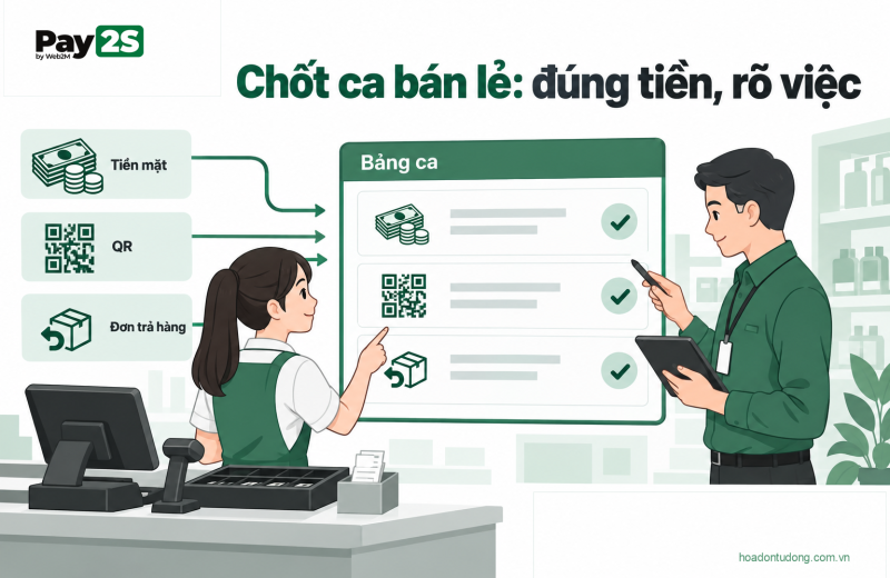 Đối soát và bàn giao ca tại chuỗi cửa hàng bán lẻ