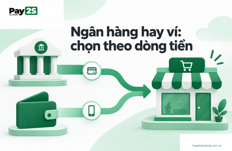 Đối chiếu luồng tài khoản ngân hàng và ví điện tử theo nhu cầu merchant