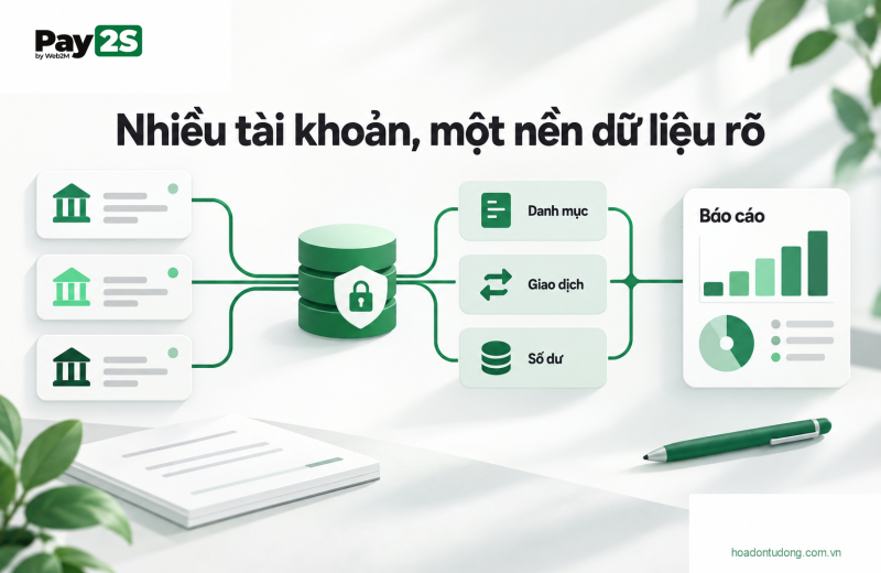 Mô hình dữ liệu tổng hợp dòng tiền từ nhiều tài khoản ngân hàng