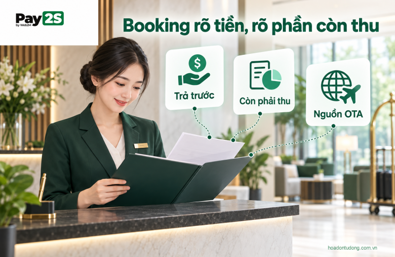 Đối soát khoản thu và phần còn phải thu của booking khách sạn