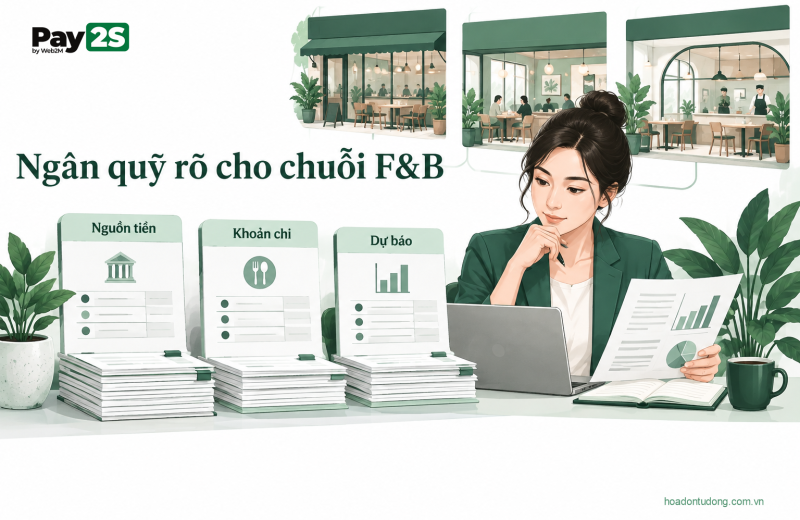Ngân quỹ rõ cho chuỗi F&B: minh họa quản lý dòng tiền từ nhiều tài khoản ngân hàng cho chuỗi F&B