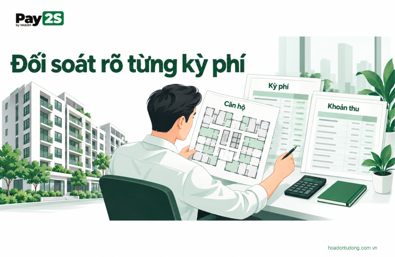 Đối soát rõ từng kỳ phí: minh họa tích hợp đối soát ngân hàng vào phần mềm quản lý bất động sản