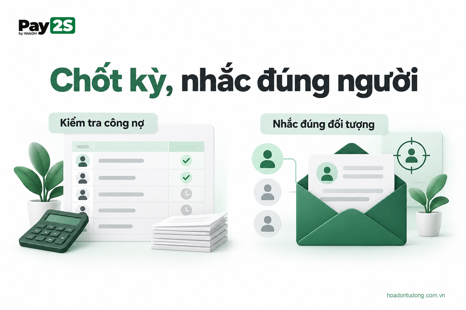 Chốt kỳ, nhắc đúng người: minh họa chốt kỳ và gửi nhắc nợ từ dữ liệu đã kiểm tra