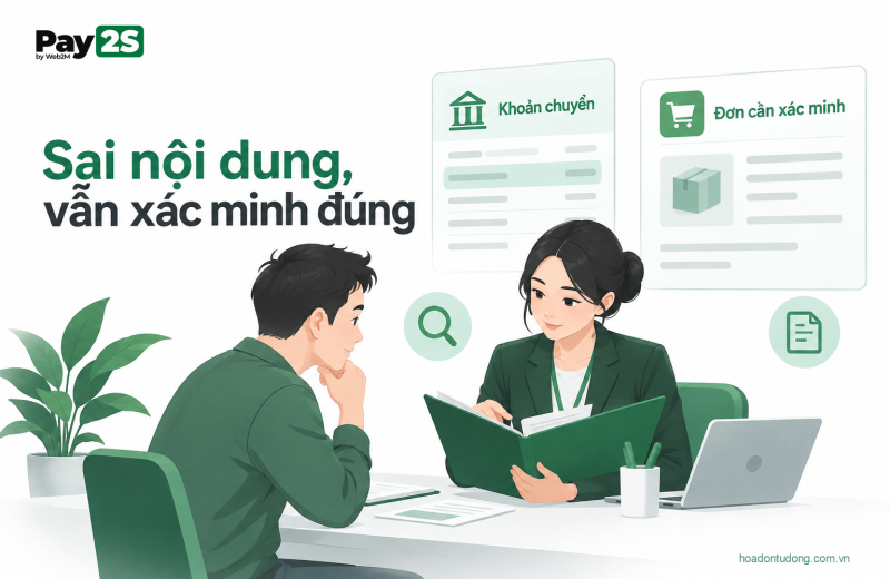 Sai nội dung, vẫn xác minh đúng: minh họa cách xử lý khi khách chuyển khoản sai nội dung