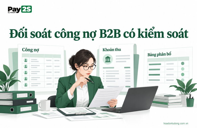 Đối soát công nợ B2B có kiểm soát: minh họa tự động hóa đối soát ngân hàng cho doanh nghiệp B2B