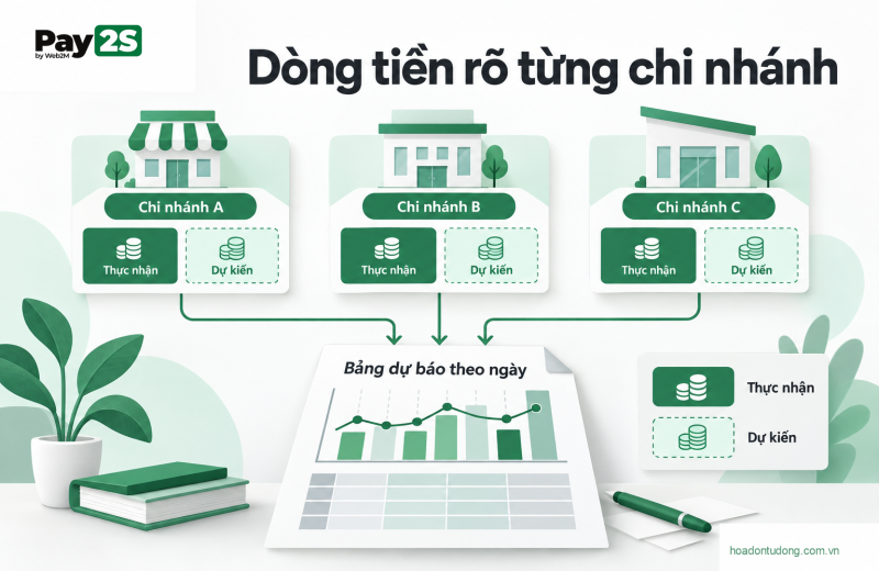 Dòng tiền rõ từng chi nhánh