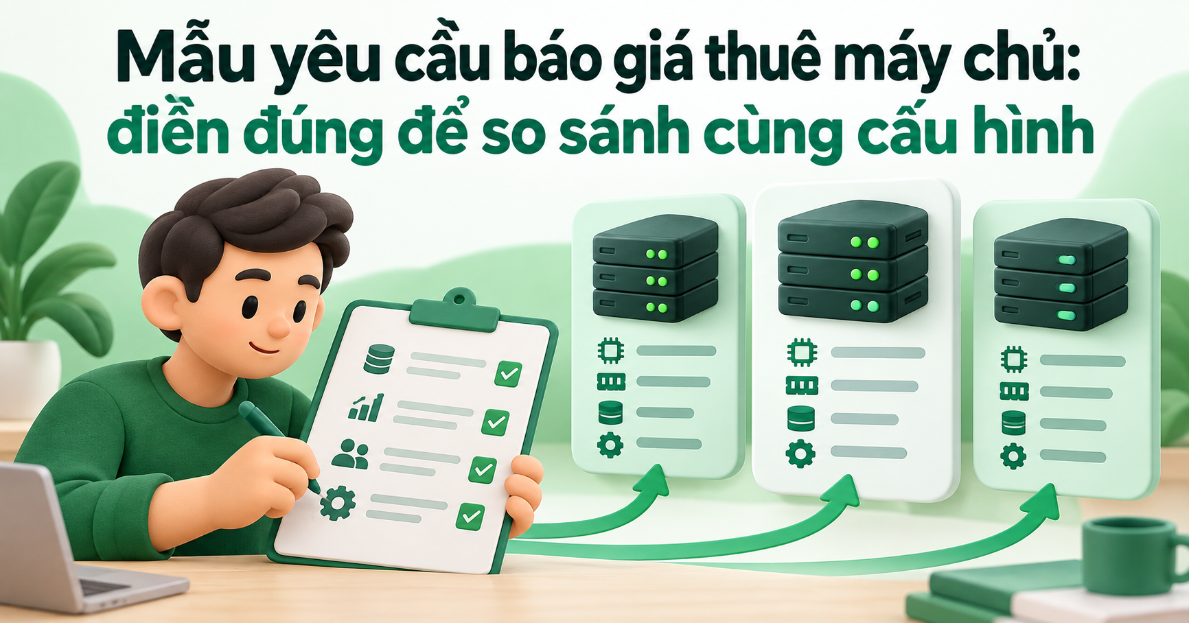 Mẫu yêu cầu báo giá thuê máy chủ: điền đúng để so sánh cùng cấu hình