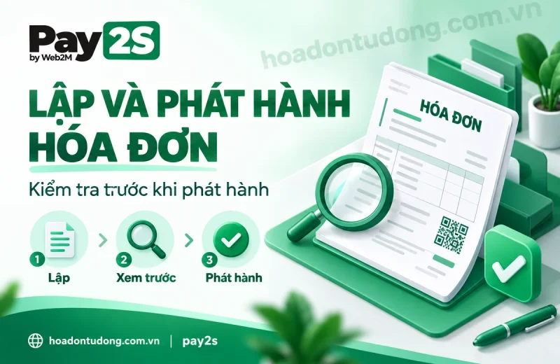Lập và phát hành hóa đơn điện tử Pay2S: 6 bước kiểm tra – minh họa Pay2S trên hoadontudong.com.vn.