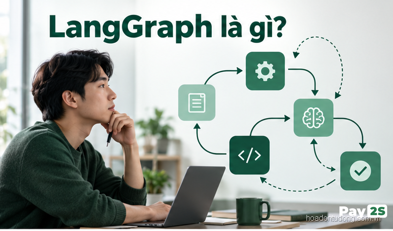 LangGraph – Ảnh bìa, minh họa cho hoadontudong.com.vn