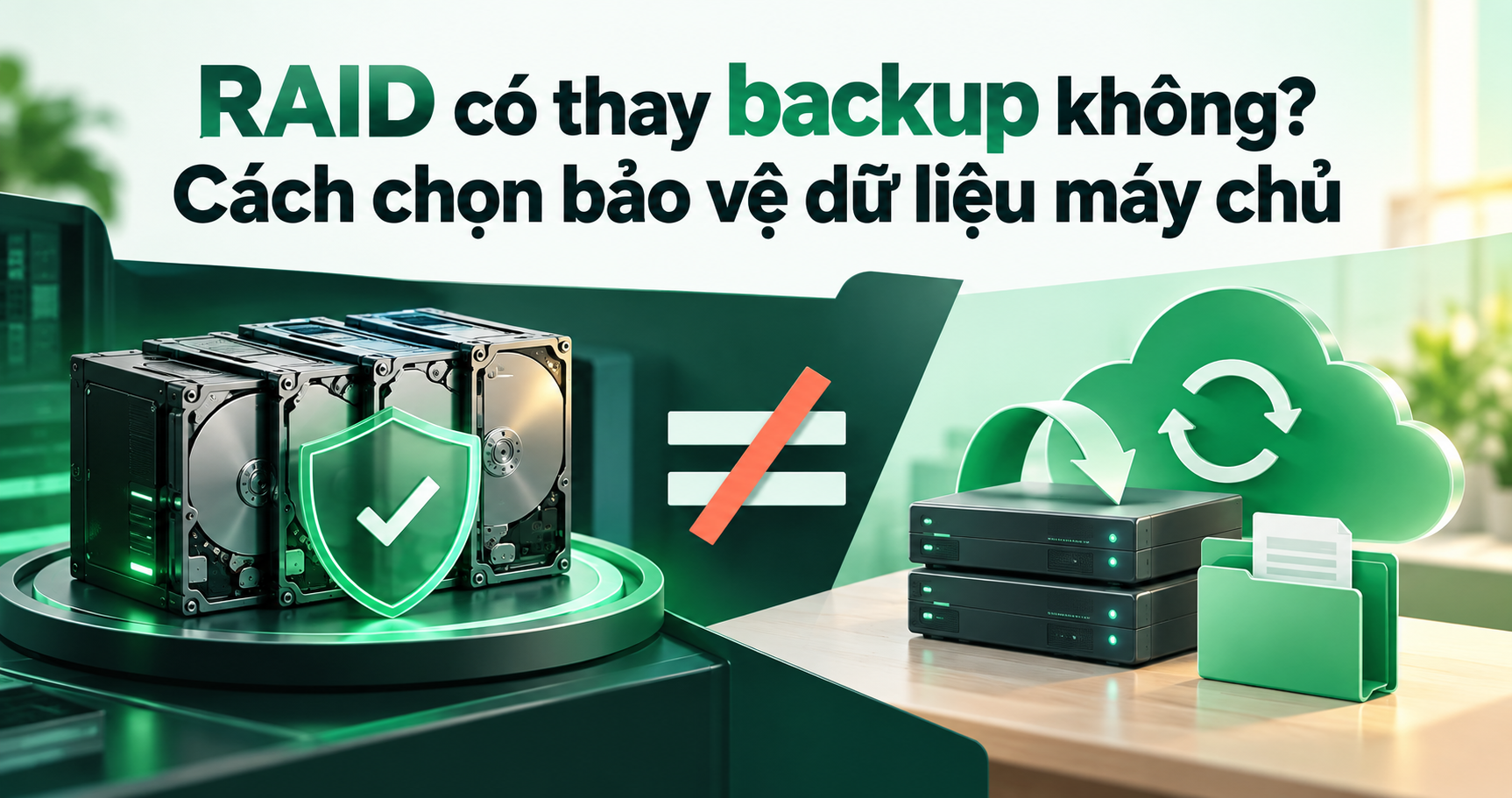 RAID có thay backup không? Cách chọn bảo vệ dữ liệu máy chủ